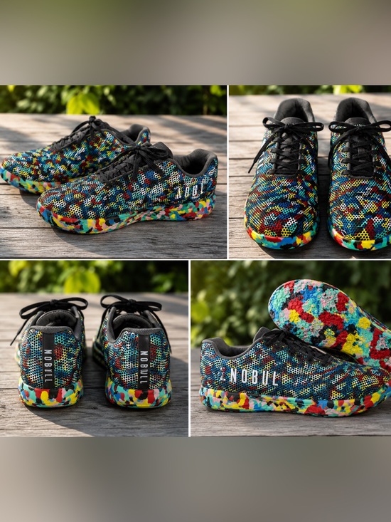 NOBULL Shoes - NOBULL Black Multicolor Mosaic Knit Trainers